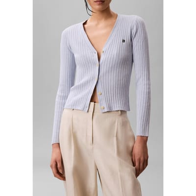Calvin Klein Cotton Rib Cardigan Plein Air Melange Taglia: XS | Cardigan Outlet | Donna