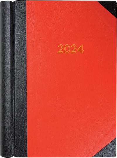Collins Standaard Bureau 2024 Dagboek - A4 - 2 Pagina's per Dag - Business Planner & Organizer - Januari t/m December - Rood