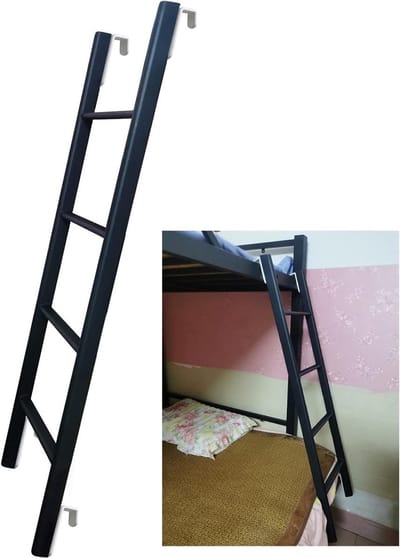 Stapelbed Ladder - Bedtrap Hangend - Veilig Klimmen - Draagbaar Haakontwerp - 150 cm - Zwart