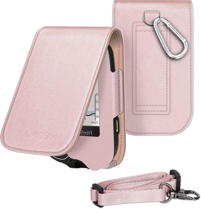 Beschermhoes voor Freestyle Libre 3/2/Reader, PU Leer, Draagbare Opbergtas voor Diabetici met Afneembare Trekkoord, Roze Goud