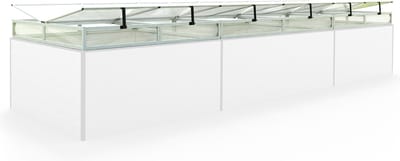 Moestuinbak opzetstuk van aluminium en polycarbonaat Tuinkas plantenbak voor tuin, balkon, met dakvenster kleppen, UV en weerbestendig, 150 x 490 cm