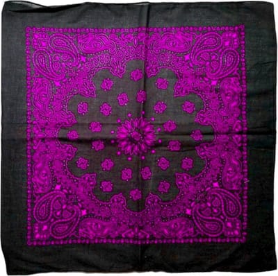 Fako Fashion - Paisley Bandana - Two Tone Black - 2-Kleurig - Zwart-Fuchsia