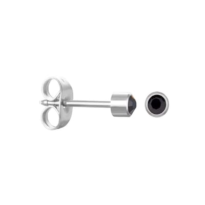 Aramat Jewels | Oorbellen | RVS Kristallen Oorbellen Zwart 3mm - Kleine Zwarte Oorstekers | | | |3mm | Staal | Kinderen, Volwassenen | Verkleurd niet