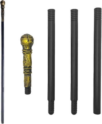 3-delige Halloween Stok Requisite - 111cm Unisex Fantasiekostuum Stok, Joker/Vampier/Schedel Stok voor Volwassenen en Kinderen, Zwarte Kostuum Staf voor Halloween, Carnaval en Cosplay Feestjes