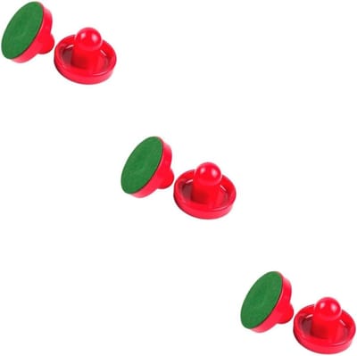 Airhockey Paddels - Pucks Sliders - Tafelspel - Ergonomisch Ontwerp - 9.6 x 6 x 3 cm - Rood