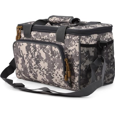 Lixada Sac à bandoulière de pêche multifonctionnel portable en toile Sac à dos Sac pour matériel de pêche Sac pour leurres de pêche Moulinet Sacoche Étui