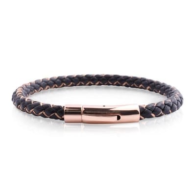 Armband Heren - Armband Mannen - Armband Dames - Heren Armband - Armband - Leer met Goudkleurige Schakel - Mason