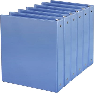Ringband Mappen - Ordners - Documenten Organiseren - Met Zichtvenster - 6 Stuks - Blauw