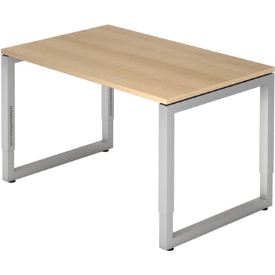 REGO 12 S | Bureau - 120x80 Eiken/Zilver Tafelhoogte I In hoogte verstelbaar