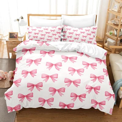 Ensembles de literie à nœud papillon de style populaire Doux et doux pour la peau Draps et housses de couette Confortables et charmants Convient à tous les âges EU King 240x220cm