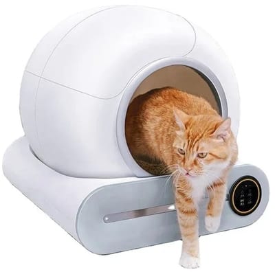 Emvae Kattenbak - Automatische Kattenbak - Zelfreinigende Kattenbak -Slimme Kattenbak met App - 65L - Wit
