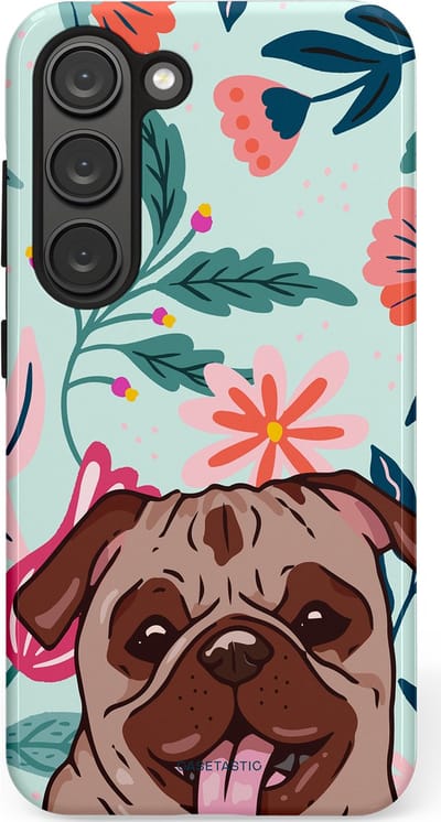 Casetastic Hoesje Geschikt voor Samsung S23 - Stijlvolle Beschermende Duo-layer Case - Mopslik