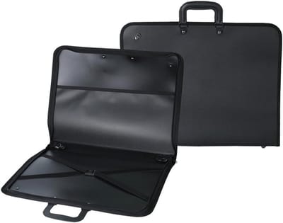 Professionele A3 Portfolio Tas voor Kunstenaars - Perfect voor Schilderen, Tekeningen en Kunstbenodigdheden - Zwart Opslag en Presentatie Folder