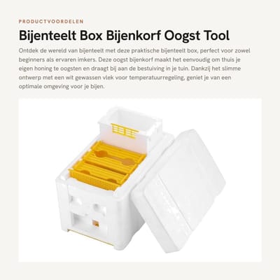 Dailygoods- Bijenteelt Box Eenvoudig te gebruiken - Bijenkorfdoos - Bestuiving - Honingraatvorming - Temperatuurregeling - Onderhoudsarm - Afmetingen 24 x 14,8 x 16,5 cm - Bijenkorf