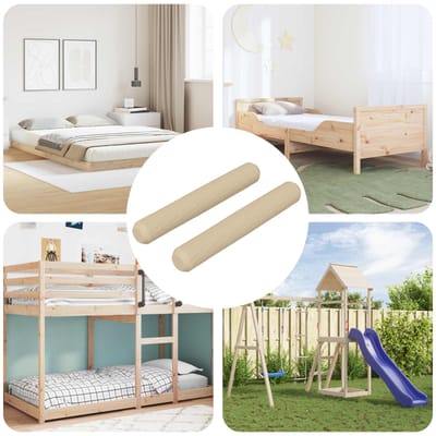 vidaXL - Houten - deuvels - 2 - st - Bruin - Ø - 8 - x - 50 - mm - Massief - hout