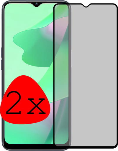 Screenprotector - 2 Stuks Geschikt voor OPPO A16 - Privacy Filter - Beschermglas - Gehard Glas - Tempered Glass - Screen Protector
