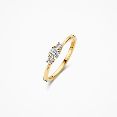 Blush Gouden Ring LG1007Y/56 | glanzend gepolijst geel goud, lab grown diamant, chaton zetting, sieraden voor dames