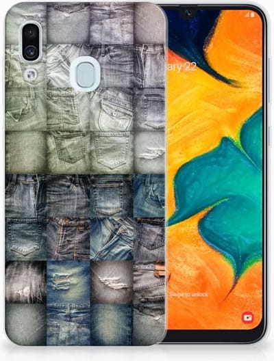 Silicone Back Cover Samsung Galaxy A30 Spijkerbroeken
