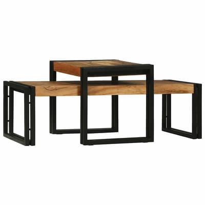 vidaXL - Salontafel - 2 - st - Bruin - 48 - x - 40 - x - 40 - cm - Massief - Acacia - Hout