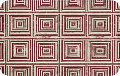 Badmat 80x50 cm - Antislip - Geometrisch - Patroon - Rood - Badmatten voor badkamer - Badkamermat - Douchemat - Badkamer mat