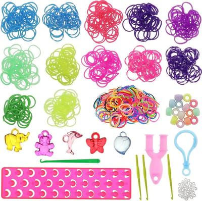 Behave Starterspakket Loom - Loombandjes - Roze Loombord - Opbergdoos - 4 Loomnaalden - Veel Extra Accesoires