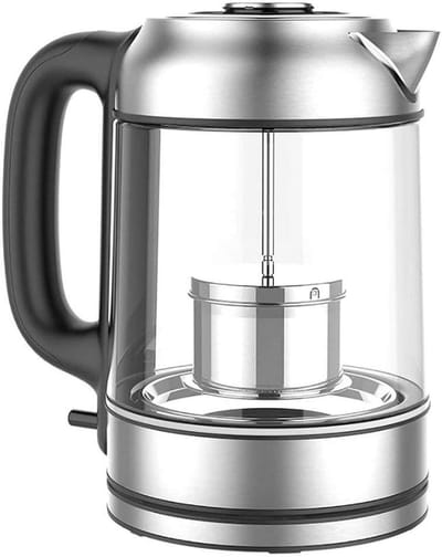 Glazen Waterkoker - Snelkoker Warmhoudfunctie - Dranken Bereiden - Instelbare Temperatuur - 17 Liter - Zilver