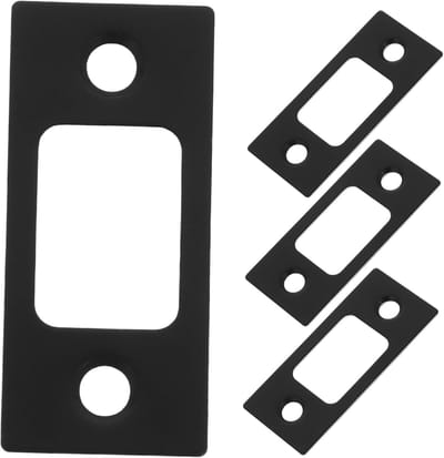 Versterkte Deurslot Platen - Slot Bevestigingsplaten - Verbeterde Deurbeveiliging - Roestvrij Staal Constructie - 5.7 x 2.5 cm - Zwart