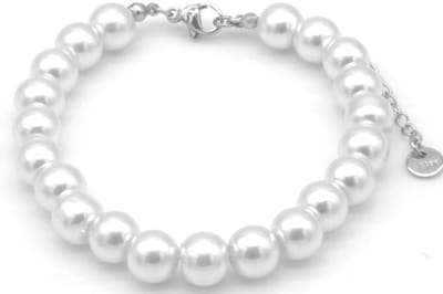 Armband met Parels – Wit – Kunststof – 16-21cm