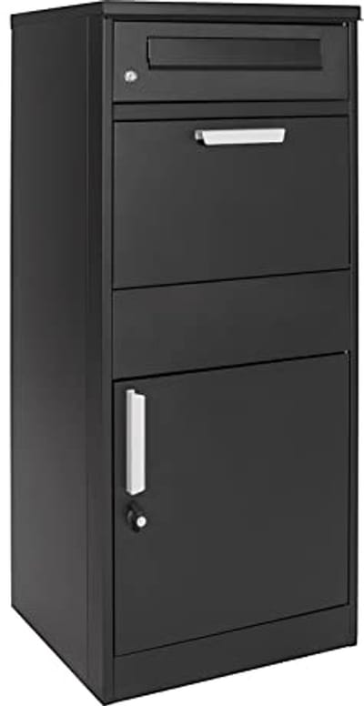 Pakketbrievenbus - Pakketbox - Veilig Post Ontvangen - Slim Inwerpsysteem - 50x37x112 cm - Zwart