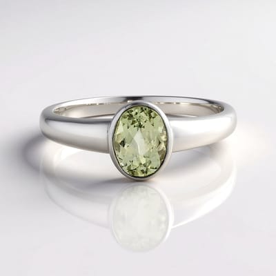 Cavill - Zilveren ring dames - 925 Sterling Zilver - Kanariegele Kunziet 1,559 ct - Ovaal slijpsel - Braziliaanse edelsteen - Moderne bezelzetting