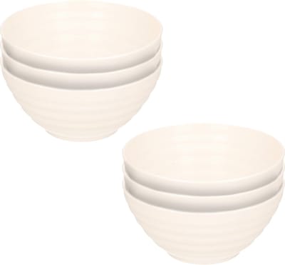 Plasticforte Schaaltjes - 6x - ivoor wit - kunststof - 14 x 6.5 cm - kommen