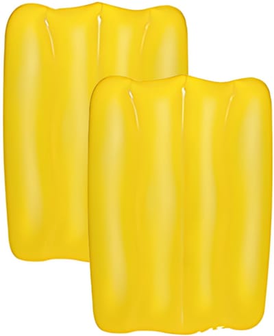 Bestway Opblaasbaar reiskussen - 2x - geel - 38 x 24 cm - camping/vakantie/vliegtuig reis kussens