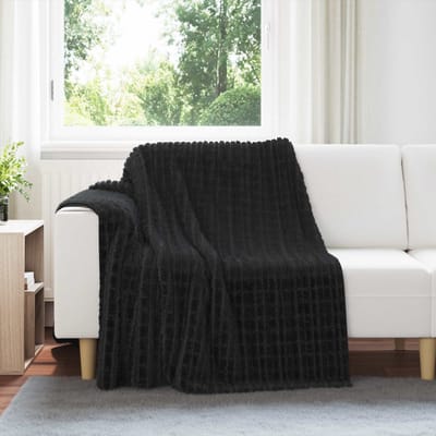 vidaXL Gooi Deken Zwart 200 x 150 cm 0.75 kg Fleece