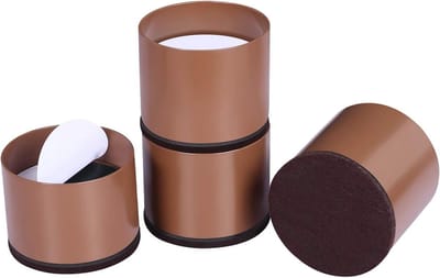 Heavy Duty Bed Risers voor Meubels - Verhoog de Hoogte van Sofa, Tafel en Bank met 1,2 Inch - Vloerbescherming en Sterke Ondersteuning, Set van 4 (Wit, Bruin)