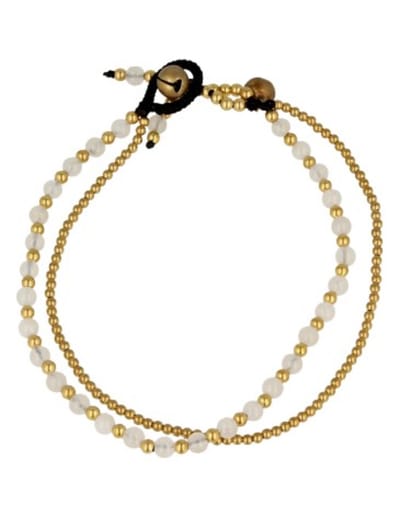 Jade wit enkelbandje gipsy-stijl