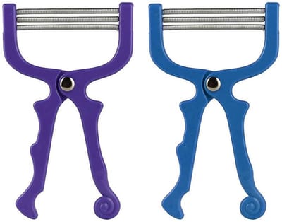 Dailygoody - Gezichtshaar Verwijderen Tool - Handmatige Epilator - 2 Stuks - Blauw en Paars - Draadloze Epilator - Geschikt voor Vrouwen