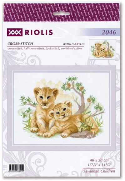 Borduurpakket - Savannah Children - Baby Leeuwen - Riolis