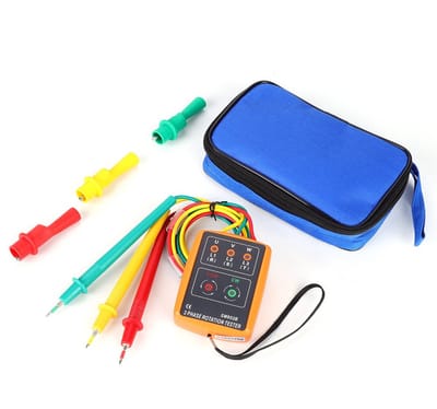 3-fase Testapparaat voor fasevolgorde en draairichting met LED en Buzzer