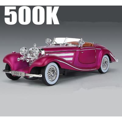1:24 1936 Benzs 500K Legering Auto Model Diecast Metaal Speelgoed Klassiek Voertuig Auto Model Simulatie Geluid En Licht Verzameling Kinderen Cadeau
