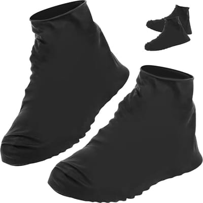 4 paar herbruikbare antislip schoenovertrekken, waterdichte schoenovertrekken, herbruikbare siliconen schoenovertrekken, antislip regenoverschoenen, zwarte wasbare laarsovertrekken, schoenbeschermende