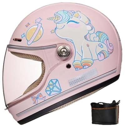 Veilige kindermotorhelm met afneembare sjaal en zonneklep voor jongens en meisjes (46-52 cm)
