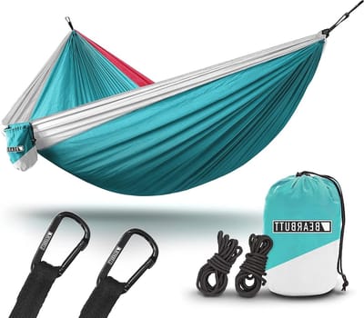 Dubbele Parachute Hangmat - Kampeerhangmat Reishangmat - Ontspannen in de Natuur - Eenvoudig Op te Zetten