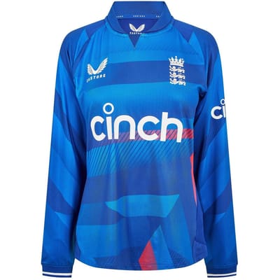 Castore Dames/Dames Engeland Cricket Shirt Met Lange Mouwen (Sodaliet Blauw)
