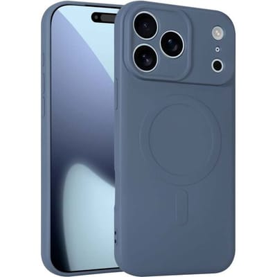 ShieldCase siliconen Magneet back cover geschikt voor iPhone 17 Pro Max (grijs) – zacht hoesje met premium bescherming, perfecte pasvorm en stijlvol design