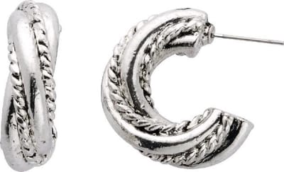 Behave - Oorstekers - Gevlochten halve ring - vintage look - 2,5 cm