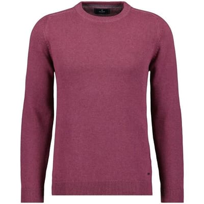 Ragman Trui Knitted Round Neck Garment Wash Rose Wine / male