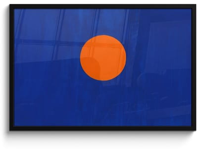Poster in lijst - Fotolijst 90x60 cm - Posters - Vorm - Rond - Minimalistisch - Blauw - Posterlijst zwart - Decoratie - Wanddecoratie woonkamer - Muurdecoratie slaapkamer