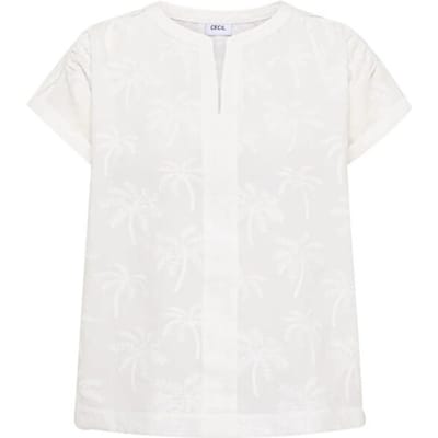 Blouse met hangende schouder en borduursel