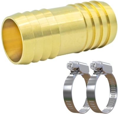 1 1/4 inch van messing - Set van 2 roestvrijstalen slangklemmen - slangverbindingsstuk voor slangen met een binnendiameter van 32 mm