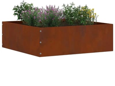 Emvae Plantenbak - Plantenbak voor buiten - Bloembakken voor buiten - Cortenstaal 6 Stuks - 40x40x13 cm - Staal - Roestkleurig